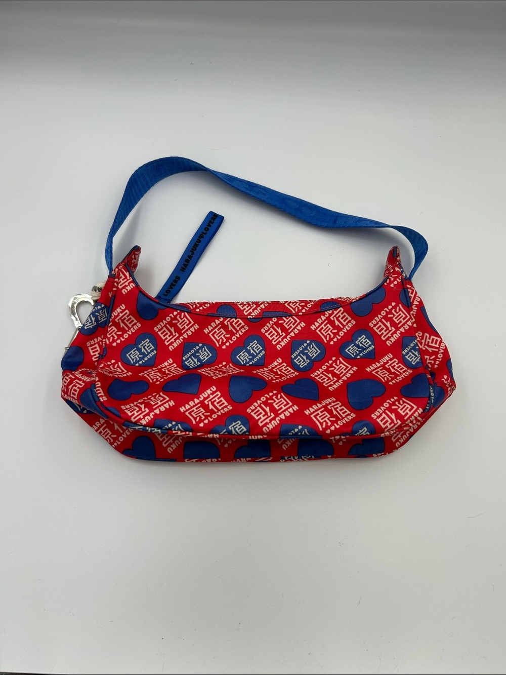 Vtg Harajuku Lovers Gwen Stefani Red Heart Print Shoulder Bag Y2K Mini Hobo